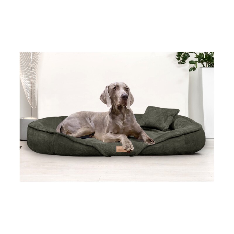 Tierlando ® XENIA - Orthopädisches Hundebett / Hundesofa dunkles olivgrün 1