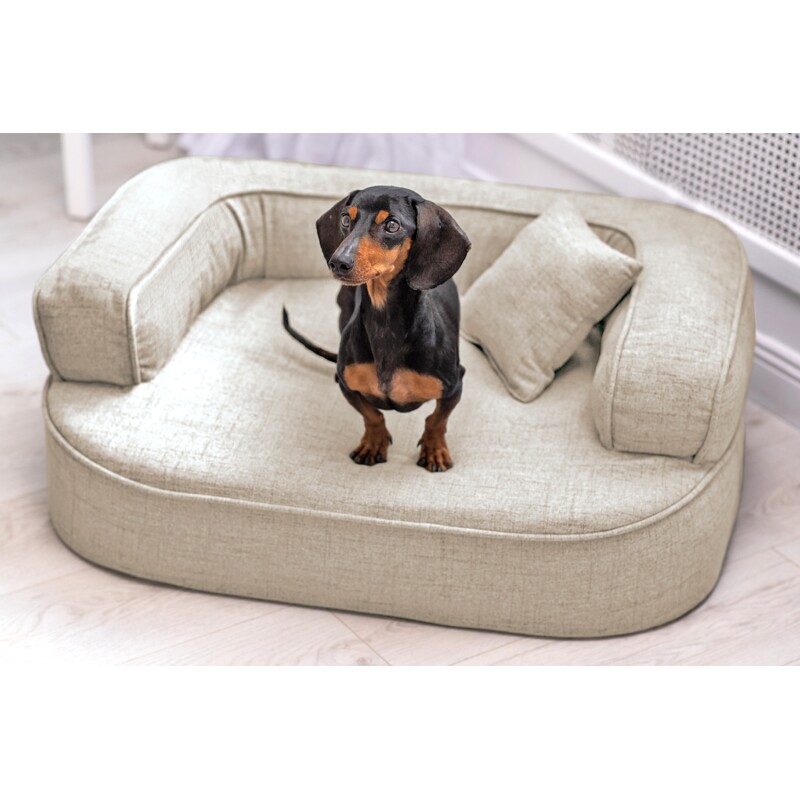 Tierlando ® LOTTE VISCO PLUS - Orthopädisches Hundesofa creme 80 cm