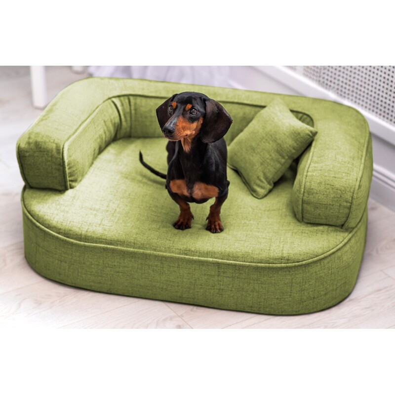 Tierlando ® LOTTE VISCO PLUS - Orthopädisches Hundesofa hellgrün 80 cm