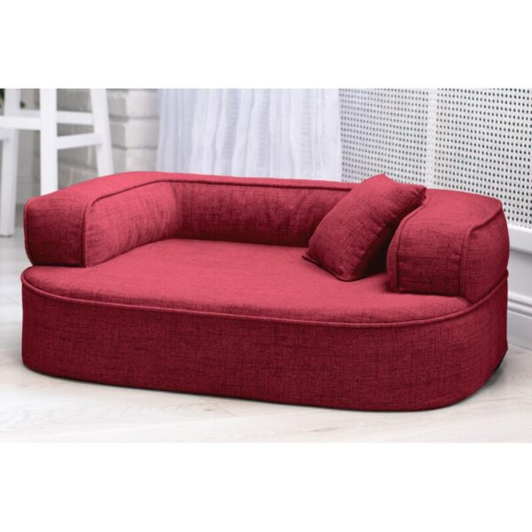 Tierlando ® LOTTE VISCO PLUS - Orthopädisches Hundesofa dunkelrot 1 m