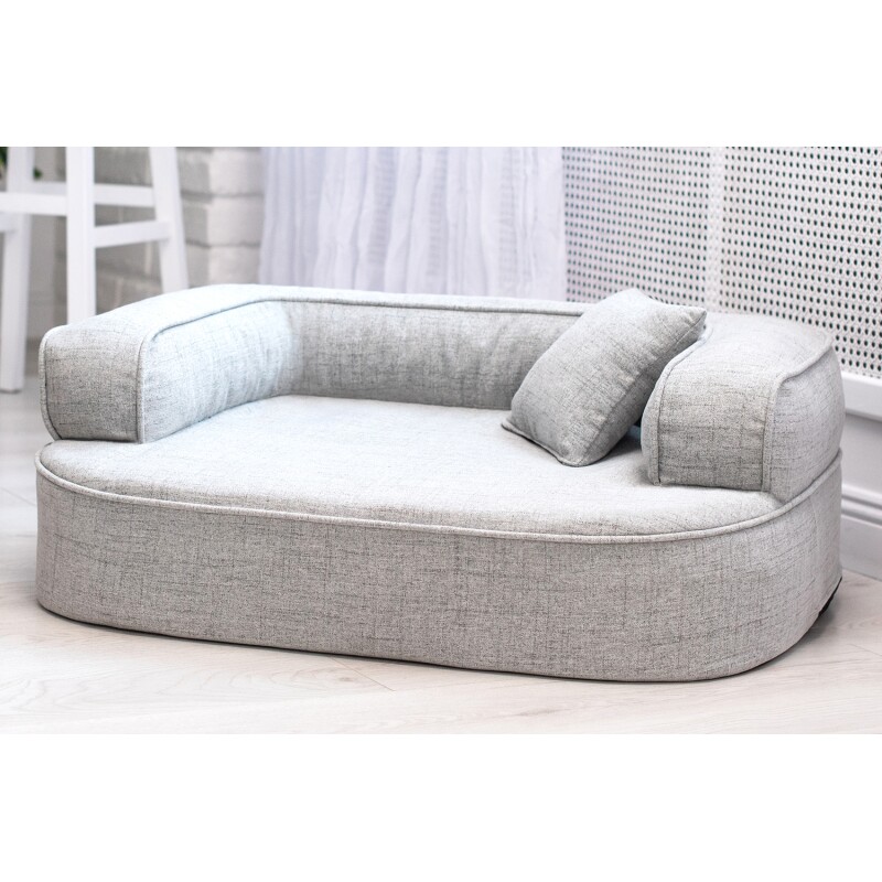 Tierlando ® LOTTE VISCO PLUS - Orthopädisches Hundesofa grau/ grau 1 m