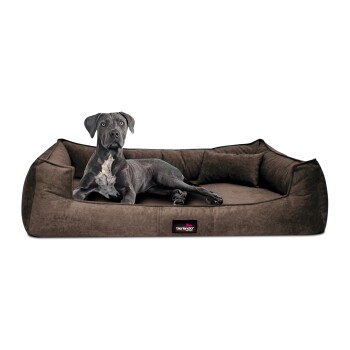 Tierlando ® BRUCE VELOURS Orthopädisches Hundebett Soft braun 1