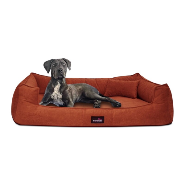 Tierlando ® BRUCE VELOURS Orthopädisches Hundebett Soft terracotta 1