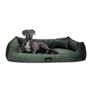 Tierlando ® BRUCE VELOURS Orthopädisches Hundebett Soft grün 1