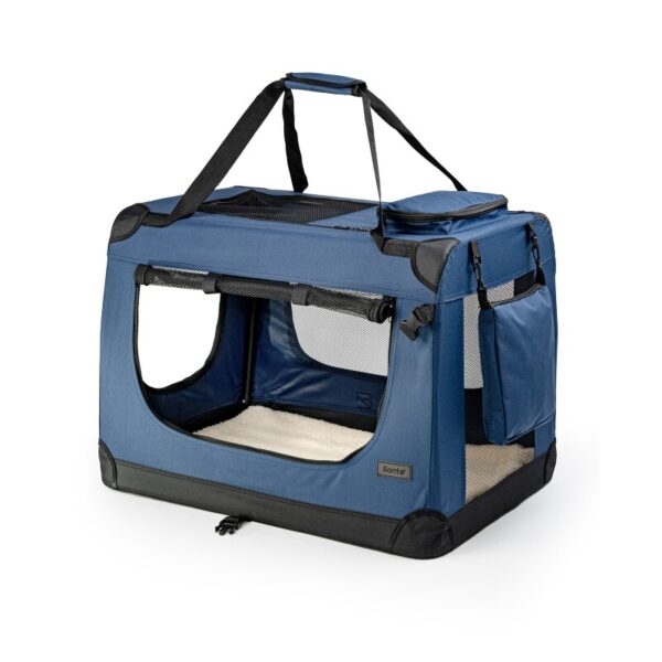 Lionto Hundetransportbox - faltbar - blau M