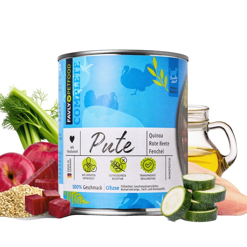 FAVLY Petfood Nassfutter Pute mit Quinoa