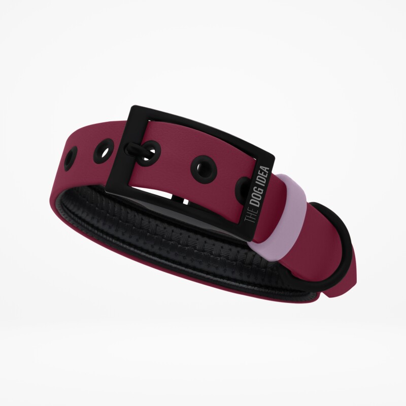 THE DOG IDEA Biothane Halsband Bordeaux pfirsich XS