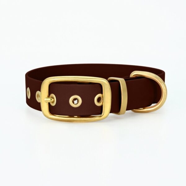 THE DOG IDEA Biothane Halsband Gold Braun S