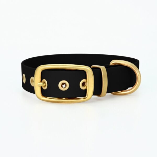 THE DOG IDEA Biothane Halsband Gold Schwarz XS