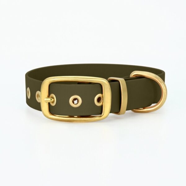 THE DOG IDEA Biothane Halsband Gold Khaki XS