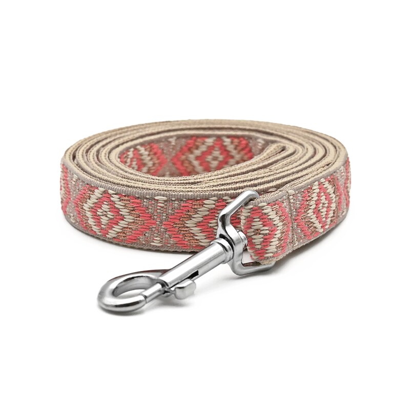 THE DOG IDEA Boho-Chic Hundeleine Coral 1