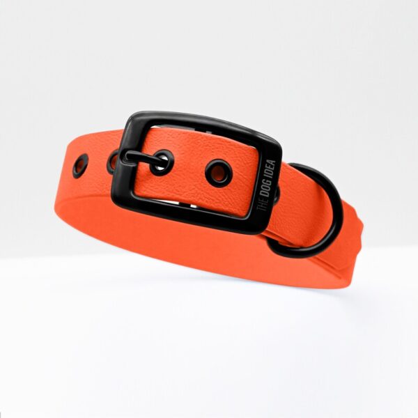 THE DOG IDEA Biothane Halsband Orange Schwarz L