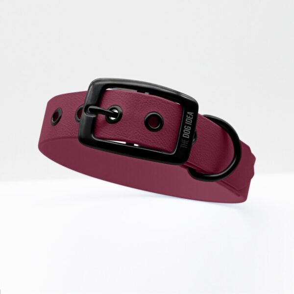 THE DOG IDEA Biothane Halsband Bordeaux Schwarz S