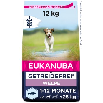 EUKANUBA Welpenfutter getreidefrei für kleine und mittelgroße Rassen 2x12 kg