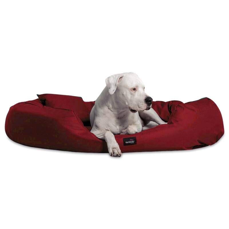 Tierlando ® ARES VISCO Polyester - Orthopädisches Hundebett dunkelrot 1