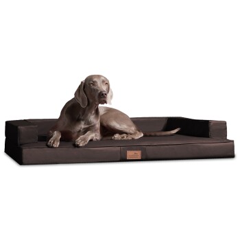 Tierlando ® GIBSON VISCO - Orthopädisches Design Hundesofa aus Kunstleder braun 1