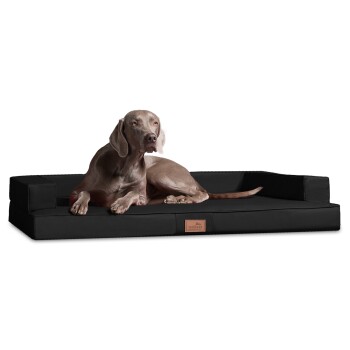 Tierlando ® GIBSON VISCO - Orthopädisches Design Hundesofa aus Kunstleder schwarz 1