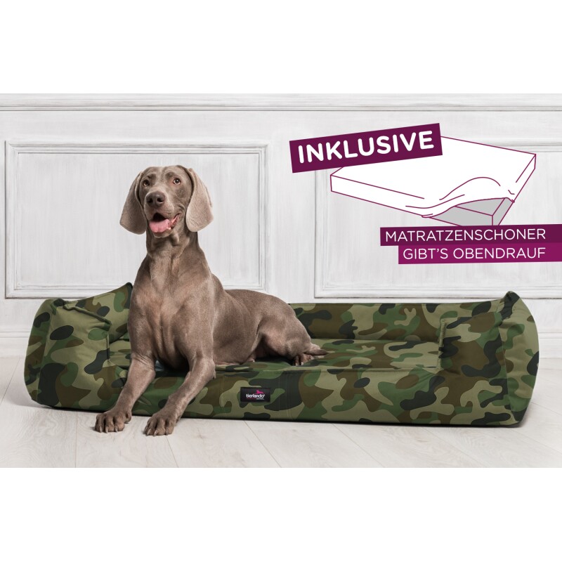 Tierlando ® GOOFY - Orthopädisches Hundebett aus Polyester inkl. Matratzenschoner muschel 90 cm