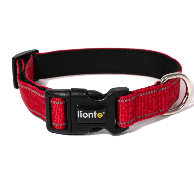 Lionto verstellbares Hundehalsband rot L