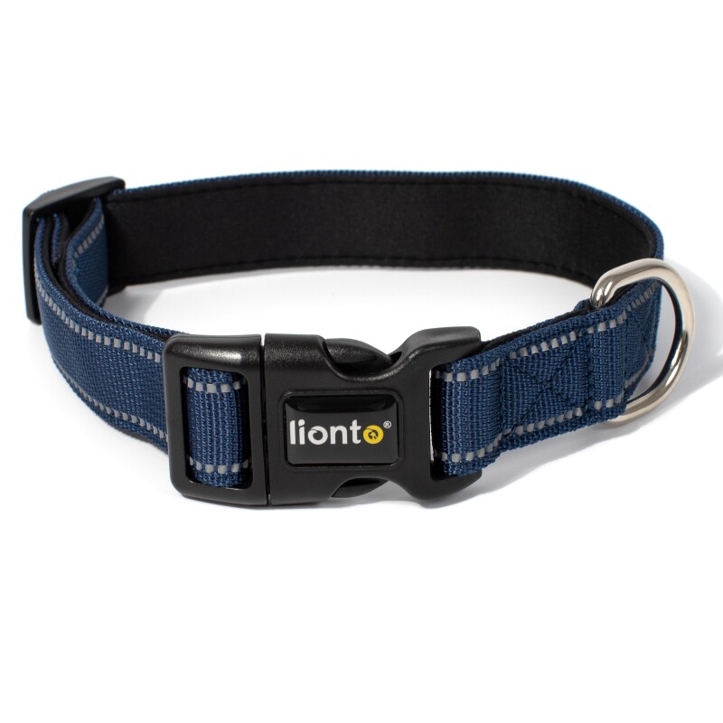 Lionto verstellbares Hundehalsband blau M