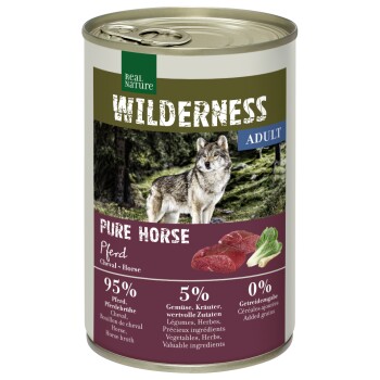 REAL NATURE WILDERNESS Nassfutter für Hunde Adult Pure Horse Pferd 12x400 g