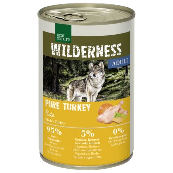 REAL NATURE WILDERNESS Nassfutter für Hunde Adult Pure Turkey 12x400 g