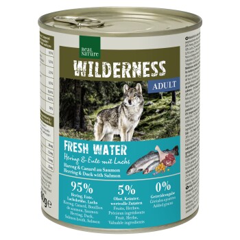 REAL NATURE WILDERNESS Nassfutter für Hunde Adult Fresh Water Hering