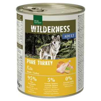 REAL NATURE WILDERNESS Nassfutter für Hunde Adult Pure Turkey 24x800 g