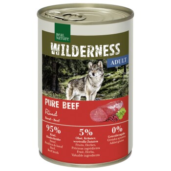 REAL NATURE WILDERNESS Nassfutter für Hunde Adult Pure Beef 12x400 g