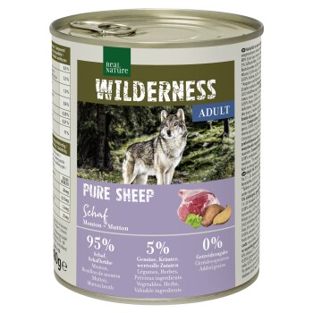 REAL NATURE WILDERNESS Nassfutter für Hunde Adult Pure Sheep Schaf 24x800 g