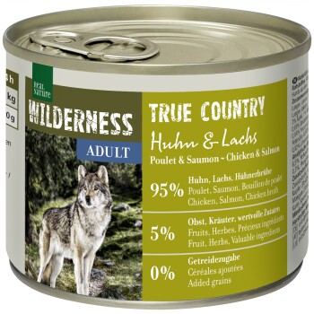 REAL NATURE WILDERNESS Nassfutter für Hunde Adult True Country Huhn & Lachs 24x200 g