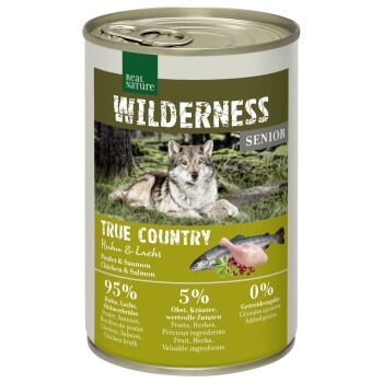 REAL NATURE WILDERNESS Nassfutter für Hunde Senior True Country Huhn & Lachs 12x400 g