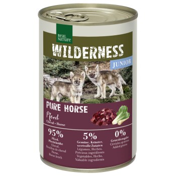 REAL NATURE WILDERNESS Nassfutter für Hunde Junior Pure Horse Pferd 24x400 g