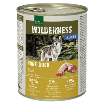 REAL NATURE WILDERNESS Nassfutter für Hunde Adult Pure Duck 24x800 g