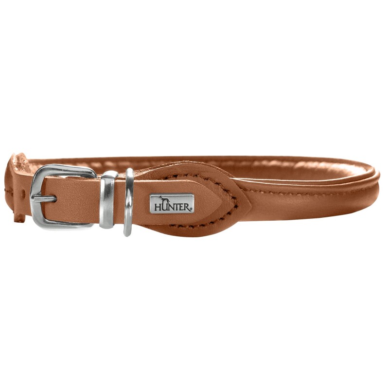 Hunter Halsband Round & Soft Elk Petit cognac 32 cm