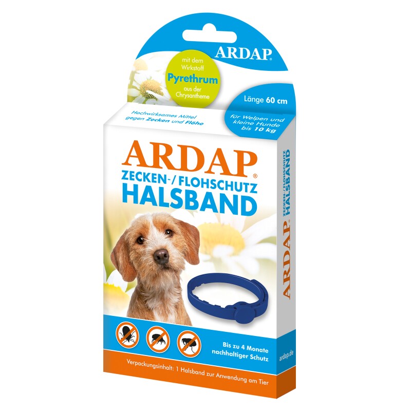 ARDAP Zecken- & Floh-Halsband für Hunde S