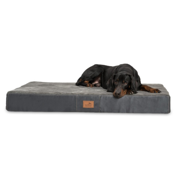 Tierlando ® STUART ORTHO PLUS - Orthopädische Hundematte schwarz/ graphit 80 cm