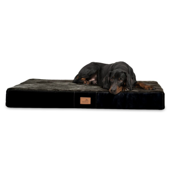 Tierlando ® STUART ORTHO PLUS - Orthopädische Hundematte schwarz 80 cm