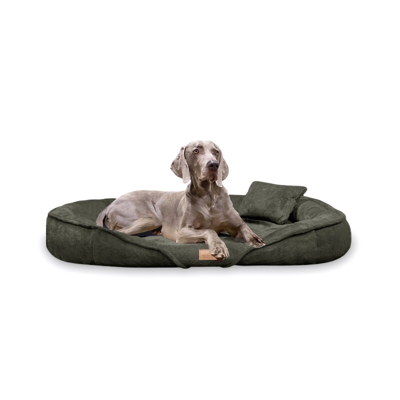 Tierlando ® XENIA - Orthopädisches Hundebett / Hundesofa dunkles olivgrün 1