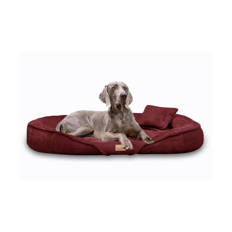 Tierlando ® XENIA - Orthopädisches Hundebett / Hundesofa bordeaux 1