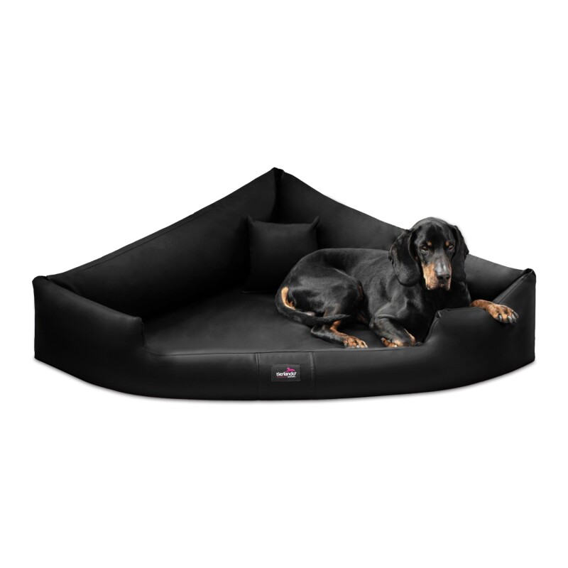 Tierlando ® TRIVIA - Orthopädisches Eckhundebett schwarz 1 m