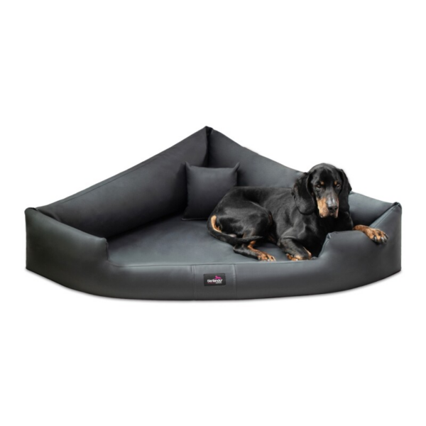 Tierlando ® TRIVIA - Orthopädisches Eckhundebett schwarz/ graphit 1