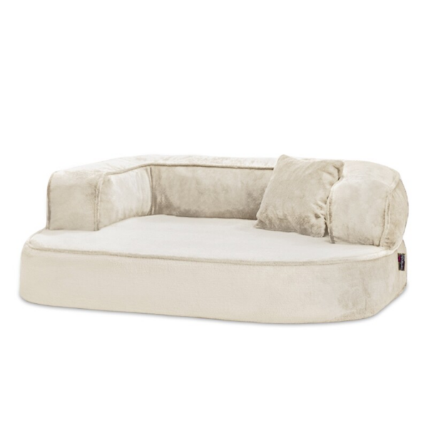 Tierlando ® SHARLEEN VISCO PLUS - Orthopädisches Hundesofa mit kuscheligem Teddystoff creme 1