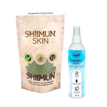 Bellfor Sparset gegen Schuppen beim Hund mit Shiimun Skin 50g und Hundeshampoo 250ml