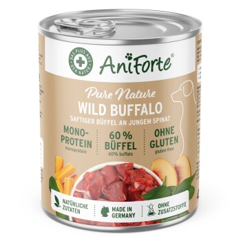 AniForte Nassfutter WildBuffalo Büffel mit Spinat (6 x 400g) 2