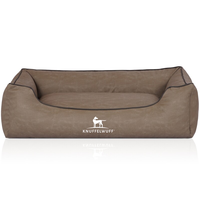 Knuffelwuff Hundebett Scottsdale aus Kunstleder stone clay M-L