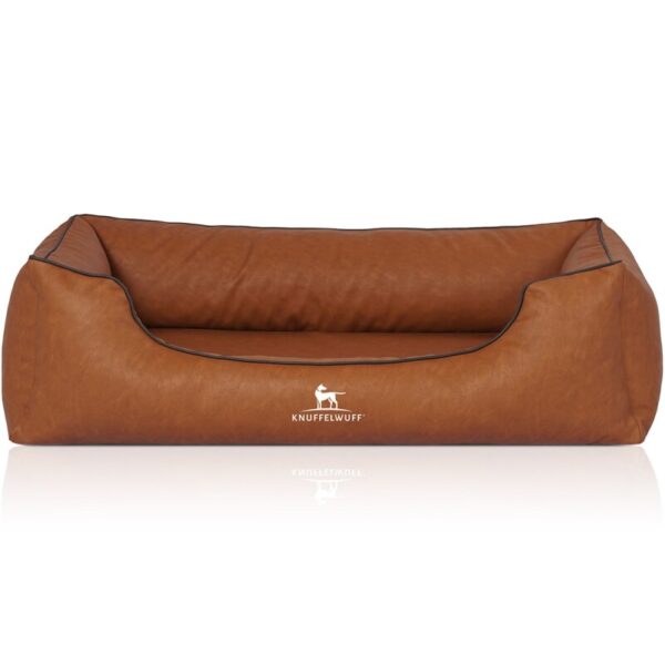 Knuffelwuff Hundebett Henderson aus marmoriertem Kunstleder terracotta XL