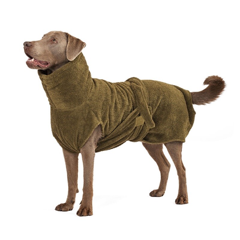 Lills Hundebademantel "Olive" 70 cm