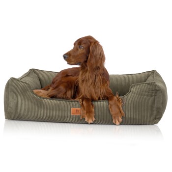 Knuffelwuff orthopädisches Hundebett aus Cord mit Handwebcharakter Nunavut khaki XL