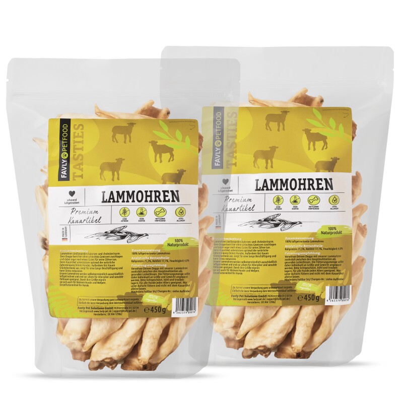 FAVLY Petfood Lammohren 900 g